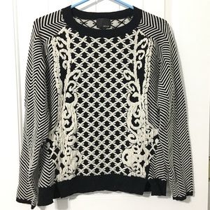 Greylin Black & White Jacquard Sweater